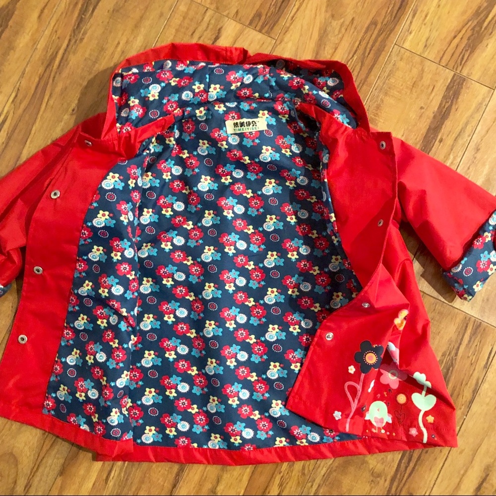 Girls Red Raincoat